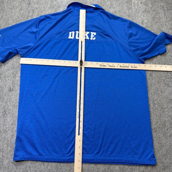 Duke Blue Devils Nike Polo Shirt Men L Blue Performance Short Sleeve - Picture 11 of 15